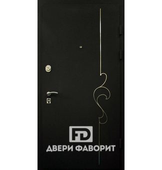 Входная дверь с декоративной ковкой (порошок и массив дерева)