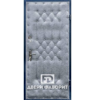 Недорогая дверь с серой винилискожей