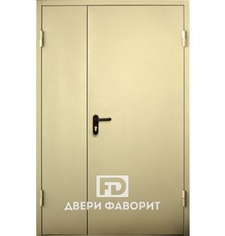 Двустворчатая недорогая дверь с покрытием цинкогрунт