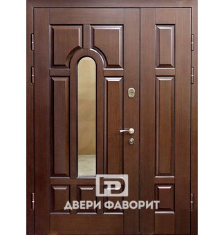 Дверь двустворчатая парадная со стеклом