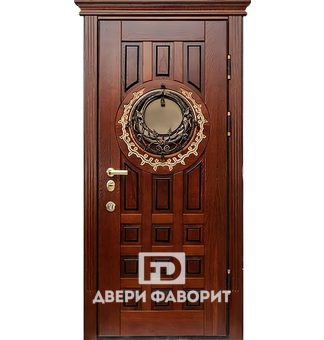 металлическая дверь с круглой стеклянной вставкой