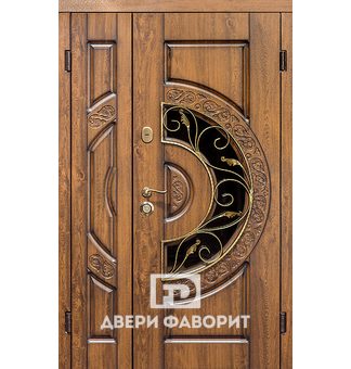 двустворчатая стальная дверь в загородный дом