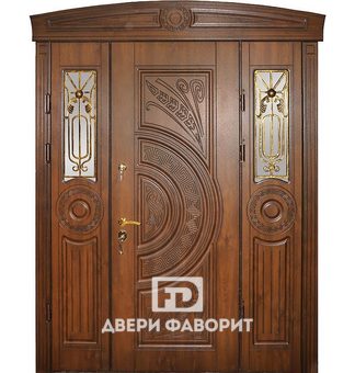 двустворчатая дверь с боковой вставкой