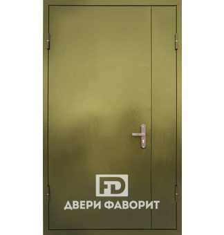 Двустворчатая дверь с цинкогрунтом в тамбур