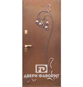 Дверь уличная с ковкой