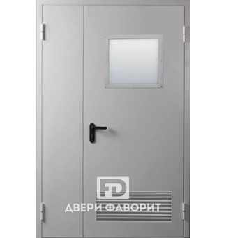 Дверь со стеклом (вентиляционная решетка)