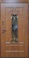 миниатюра - стальная дверь с ковкой и стеклом, отделка МДФ и винорит - МД-146 - 012